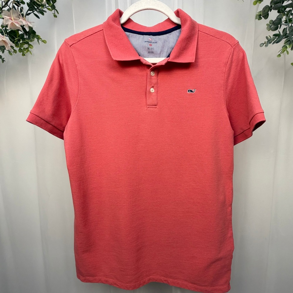 Vineyard Vines for Target Boys XL 16 Coral Pink Cotton Pique Short Sleeve Polo